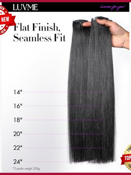 18 Inch Clip In Human Hair Extensions 2 Pack 220g Straight Seamless